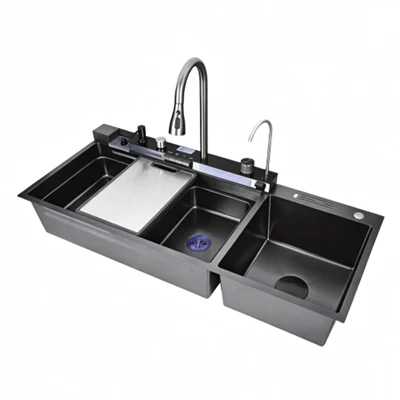 Iswed Stainless Steel Smart Double Sink Sink tal-kċina
