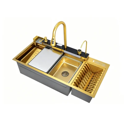 Sink tal-Kċina Intelliġenti Bil-Dish Rack